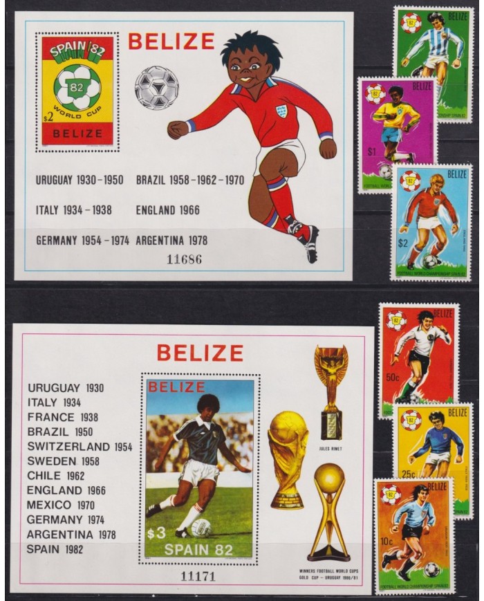 F-EX63624 BELIZE MNH 1982 SOCCER WORLD CHAMPIONSHIP FUTBOLL.