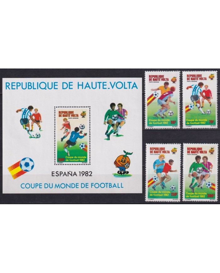 F-EX63628 UPPER VOLTA MNH 1982 SPAIN SOCCER WORLD CUP FUTBOL.