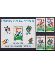 F-EX63628 UPPER VOLTA MNH 1982 SPAIN SOCCER WORLD CUP FUTBOL.