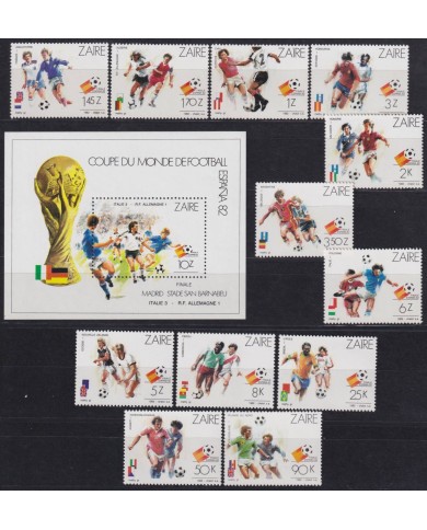 F-EX63629 ZAIRE MNH 1982 SHEET SPAIN SOCCER WORLD CUP FUTBOL.