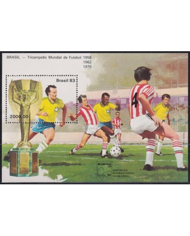 F-EX63630 BRAZIL MNH 1983 SHEET SPAIN SOCCER WORLD CUP FUTBOL