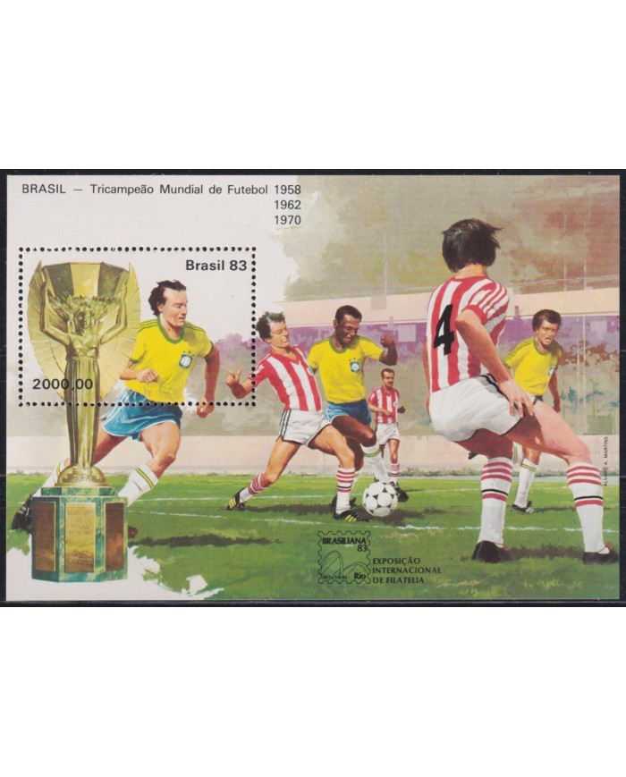 F-EX63630 BRAZIL MNH 1983 SHEET SPAIN SOCCER WORLD CUP FUTBOL