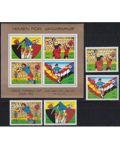 F-EX63632 YEMEN MNH 1982 SHEET SPAIN SOCCER WORLD CUP FUTBOL.