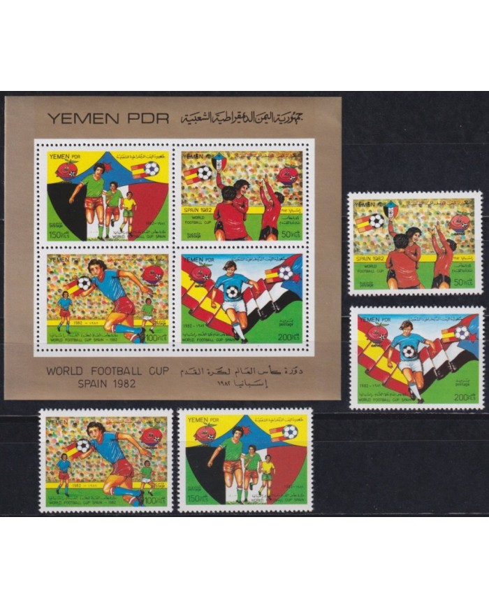 F-EX63632 YEMEN MNH 1982 SHEET SPAIN SOCCER WORLD CUP FUTBOL.