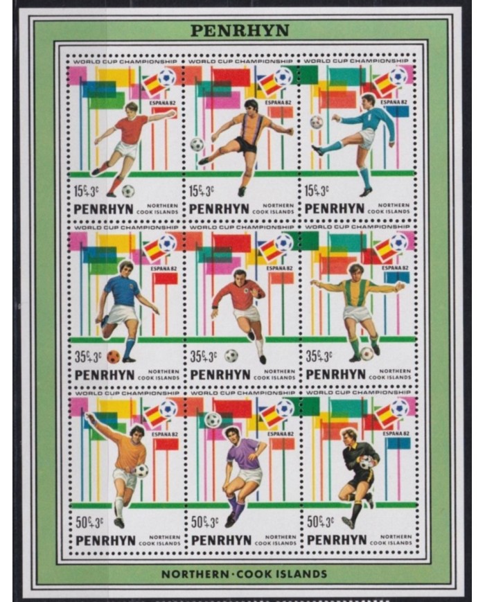 F-EX64746 PENRHYN MNH 1982 SPAIN SOCCER FUTBOL FOOTBALL CHAMPIONSHIP.