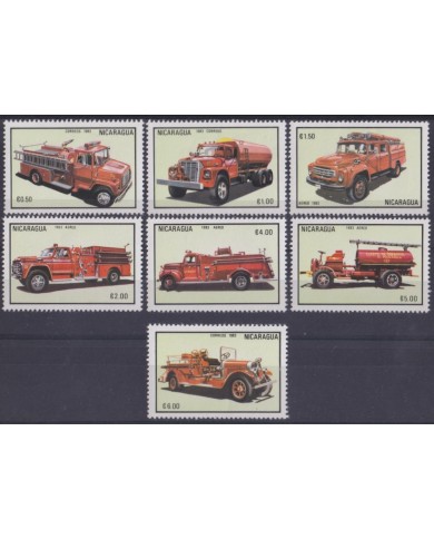 F-EX63429 NICARAGUA MNH 1983 FIRETRUCK FIREFITHING CAR CARROS DE BOMBEROS.