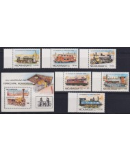 F-EX63441 NICARAGUA MNH 1985 RAILROAD TRAIN RAILWAYS LOCOMOTIVE FERROCARRIL.