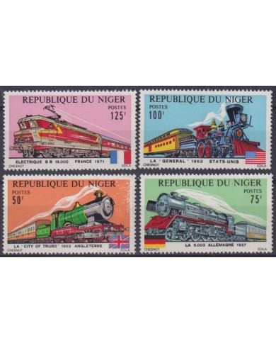 F-EX63442 NIGER MNH 1975 RAILROAD TRAIN RAILWAYS LOCOMOTIVE FERROCARRIL