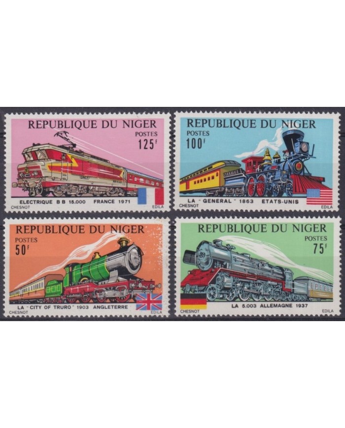 F-EX63442 NIGER MNH 1975 RAILROAD TRAIN RAILWAYS LOCOMOTIVE FERROCARRIL