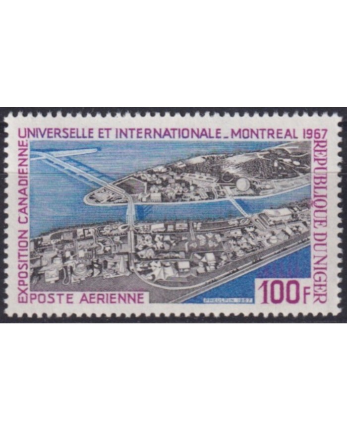 F-EX63445 NIGER MNH 1967 MONTREAL WORLD FAIR BRIDGE RAILROAD TRAIN RAILWAYS.