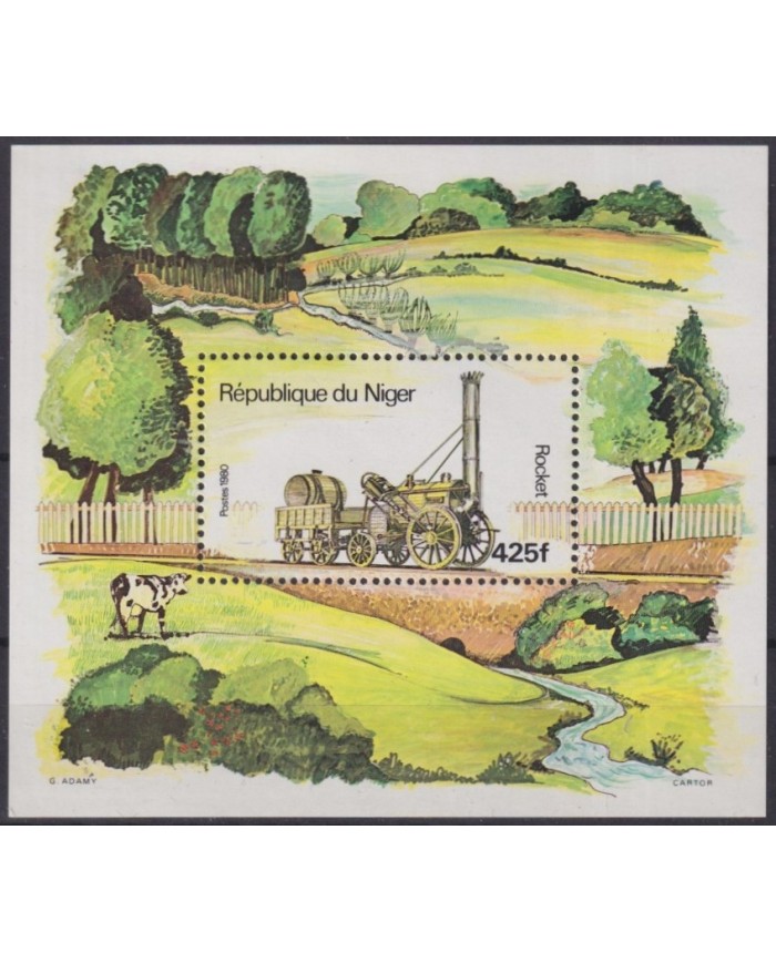 F-EX63155 NIGER MNH 1980 RAILROAD TRAIN RAILWAYS LOCOMOTIVE FERROCARRIL.
