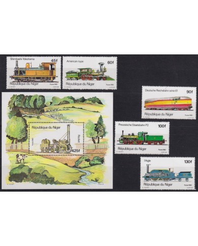 F-EX63608 NIGER MNH 1980 RAILROAD TRAIN RAILWAYS LOCOMOTIVE FERROCARRIL.
