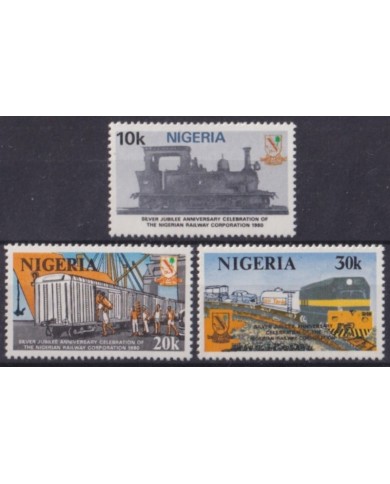 F-EX63448 NIGERIA MNH 1961 SILVER JUBILEE RAILROAD TRAIN RAILWAYS LOCOMOTIVE FERROCARRIL.