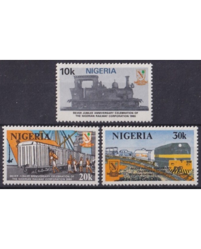 F-EX63448 NIGERIA MNH 1961 SILVER JUBILEE RAILROAD TRAIN RAILWAYS LOCOMOTIVE FERROCARRIL.