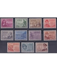 F-EX63973 NORWAY NORGE NOREG ORIGINAL GUM 1947 HISTORY SHIP & ROYAL RAILROAD.