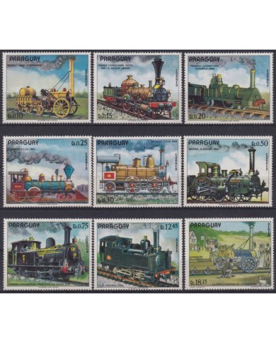 F-EX63467 PARAGUAY MNH RAILROAD TRAIN RAILWAYS LOCOMOTIVE FERROCARRIL.