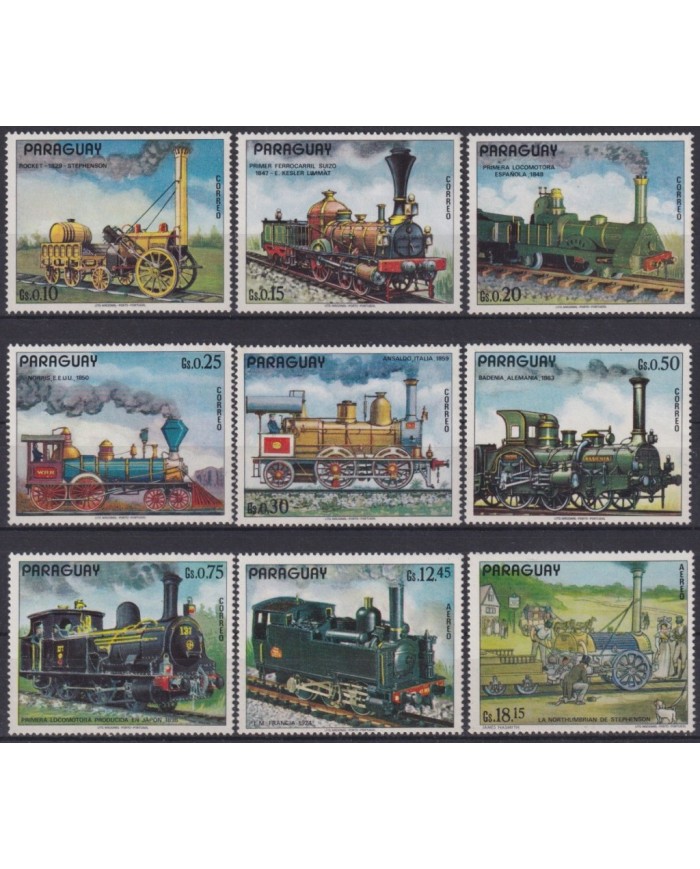 F-EX63467 PARAGUAY MNH RAILROAD TRAIN RAILWAYS LOCOMOTIVE FERROCARRIL.