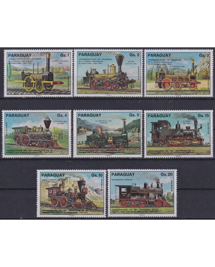 F-EX63470 PARAGUAY MNH 1976 RAILROAD TRAIN RAILWAYS LOCOMOTIVE FERROCARRIL.