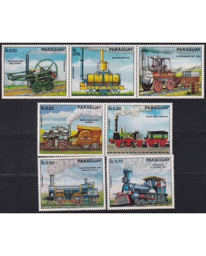 F-EX63613 PARAGUAY MNH 1972 RAILROAD TRAIN RAILWAYS LOCOMOTIVE FERROCARRIL.