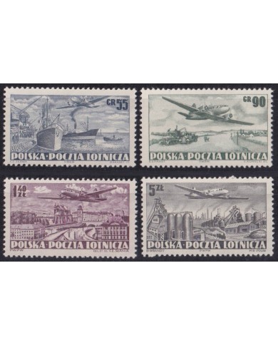 F-EX63984 POLAND MNH 1954 AVION AIRPLANE RAILROAD TRAIN RAILWAYS LOCOMOTIVE FERROCARRIL.