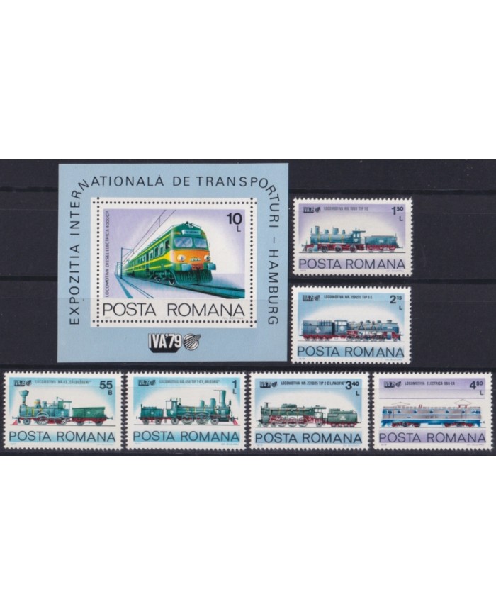 F-EX63998 RUMANIA MNH 1979 RAILROAD TRAIN RAILWAYS LOCOMOTIVE FERROCARRIL.