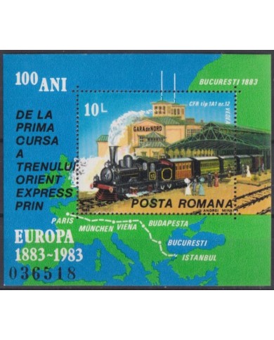 F-EX63256 RUMANIA MNH 1983 ORIENT EXPRESS RAILROAD TRAIN RAILWAYS LOCOMOTIVE FERROCARRIL.