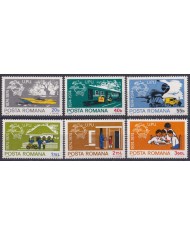 F-EX63991 RUMANIA MNH 1974 UPU SHIP AUTO MOTO RAILROAD TRAIN RAILWAYS LOCOMOTIVE FERROCARRIL.