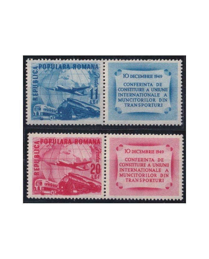 F-EX63992 RUMANIA MNH 1949 TRANSPORT WORKERS UNION RAILROAD TRAIN RAILWAYS.
