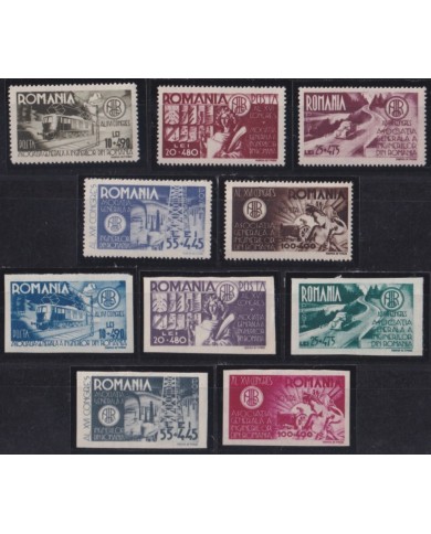 F-EX62897 RUMANIA MNH 1945 ENGINEERS ACIR AVION RAILROAD TRAIN RAILWAYS LOCOMOTIVE FERROCARRIL.