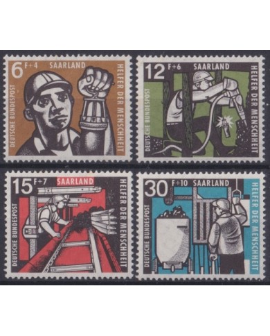 F-EX64008 SAAR SARRE GERMANY MNH 1957 MINNING RAILROAD TRAIN RAILWAYS LOCOMOTIVE FERROCARRIL.