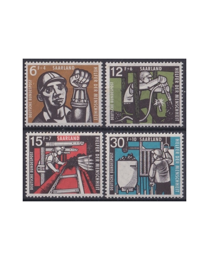 F-EX64008 SAAR SARRE GERMANY MNH 1957 MINNING RAILROAD TRAIN RAILWAYS LOCOMOTIVE FERROCARRIL.