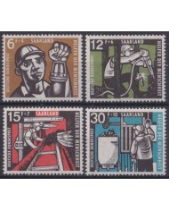 F-EX64008 SAAR SARRE GERMANY MNH 1957 MINNING RAILROAD TRAIN RAILWAYS LOCOMOTIVE FERROCARRIL.
