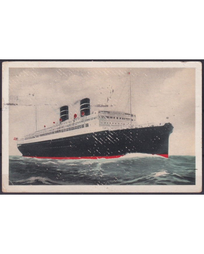 POS-1883 CUBA POSTCARD 1933 MORRO CASTLE PAQUEBOT  WARD LINE SHIP TO US USA.