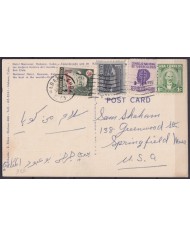 POS-1885 CUBA POSTCARD 1955 CHARISTMAS NATIONAL HOTEL WITH SEMIPOSTAL.