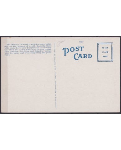 POS-1887 CUBA POSTCARD CIRCA 1950 UNIVERSITY OF HAVANA UNUSED.