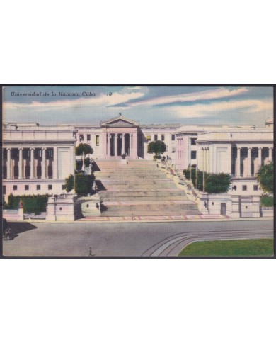POS-1888 CUBA POSTCARD 1951 UNIVERSITY OF HAVANA TO CALIFORNIA USA US.