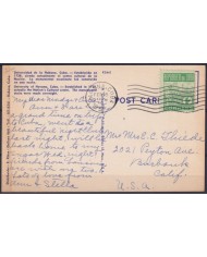 POS-1888 CUBA POSTCARD 1951 UNIVERSITY OF HAVANA TO CALIFORNIA USA US.