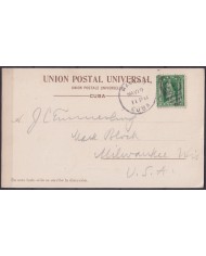 POS-1889 CUBA POSTCARD 1902 MAINE WRECK IN HAVANA HARBOR TO USA US.
