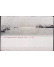 POS-1890 CUBA POSTCARD CIRCA 1902 ENTRANCE OF HAVANA HARBOR TO USA US.