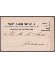 POS-1899 CUBA POSTCARD 1902 CARDENAS COLUMBUS SQUEARE RARE TO USA US.