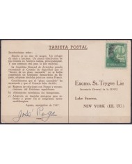 POS-1900 CUBA POSTCARD 1947 CAMPAÑ ESPAÑOLES ANTIFRANQUISTAS HITLER - FRANCO.