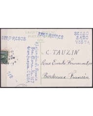 POS-1905 CUBA POSTCARD 1910 COUNTRY LANDSCAPE BOHIO HOUSE TO FRANCE.