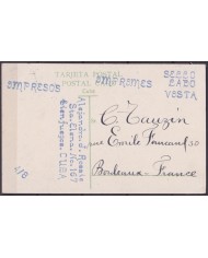 POS-1914 CUBA POSTCARD 1910 HAVANA ROYAL PALM AVENUE CIENFUEGOS TO FRANCE.