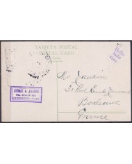 POS-1916 CUBA POSTCARD 1909 PINES IS ROADS & OLD CARS CIENFUEGOS TO FRANCE.