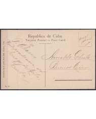 POS-1928 CUBA POSTCARD CIRCA 1917 HAVANA RESIDENCE ET PRADO PROMENADE TO ARGENTINA.