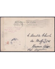POS-1941 CUBA POSTCARD 1916 1c MAPITAS HAVANA MORRO CASTLE FORTRESS TO ARGENTINA.