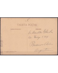 POS-1942 CUBA POSTCARD 1917 1c MAPITAS HAVANA LA FUERZA CASTLE FORTRESS TO ARGENTINA.