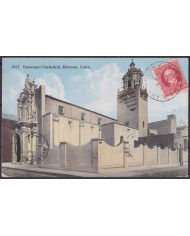 POS-1945 CUBA POSTCARD 1921 HAVANA EL ANGEL CHURCH CAMAJUANI TO ARGENTINA.