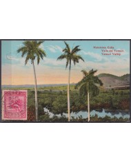 POS-1947 CUBA POSTCARD 1930 YUMURY VALLEY LANDSCAPE GUANTANAMO TO ARGENTINA.