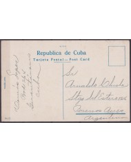 POS-1947 CUBA POSTCARD 1930 YUMURY VALLEY LANDSCAPE GUANTANAMO TO ARGENTINA.